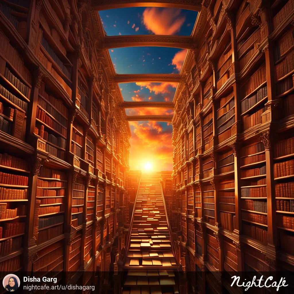 NightCafe:Surreal Sunset in an Infinite Library