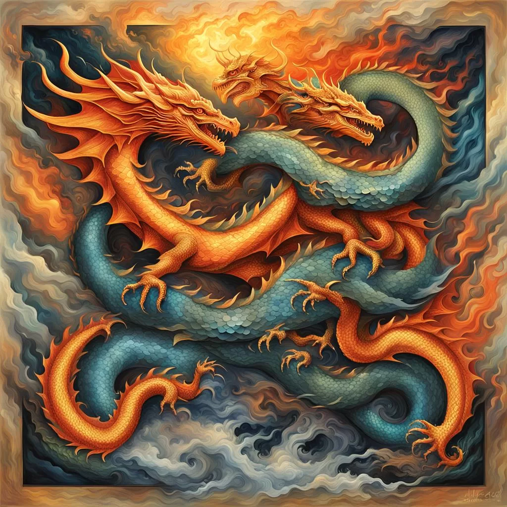 NightCafe:Harmony of the Elemental Dragons