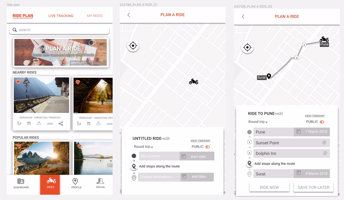 High fidelity Plan a Ride Iteration 1